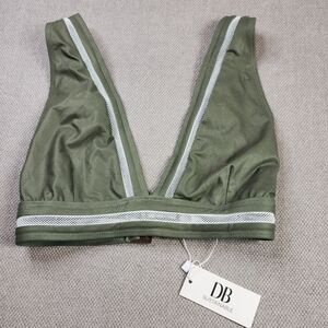 NWT Dream Bandits Australia Green Marley V-Neck Bikini Top Sz Small‎ Sustainable